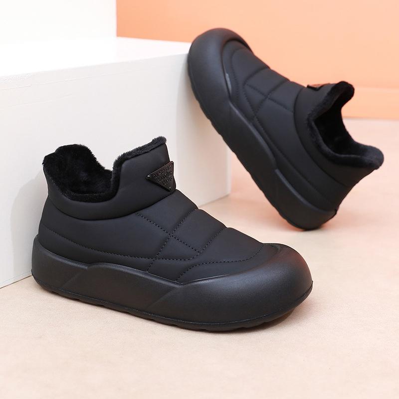 Женские нескользящие водонепроницаемые зимние ботинки на платформе цвета хаки с плюшевой теплой подошвой, повседневная обувь с хлопковой подкладкой, женские ботинки