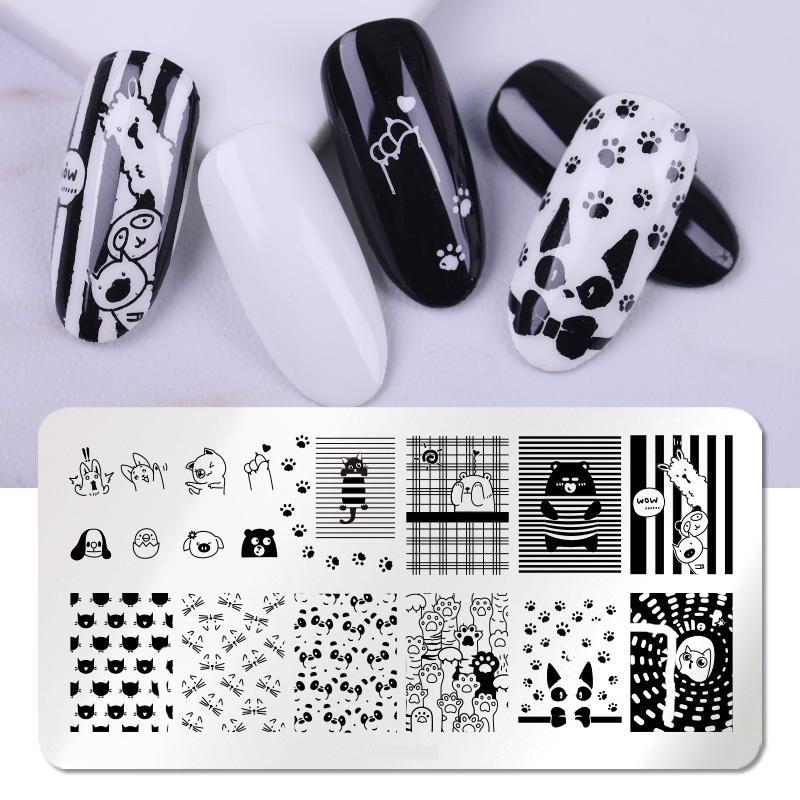 Штамповочные пластины для дизайна ногтей, листья, цветы, трафареты из нержавеющей стали, инструменты для штамповки изображений для ногтей, маникюрные инструменты