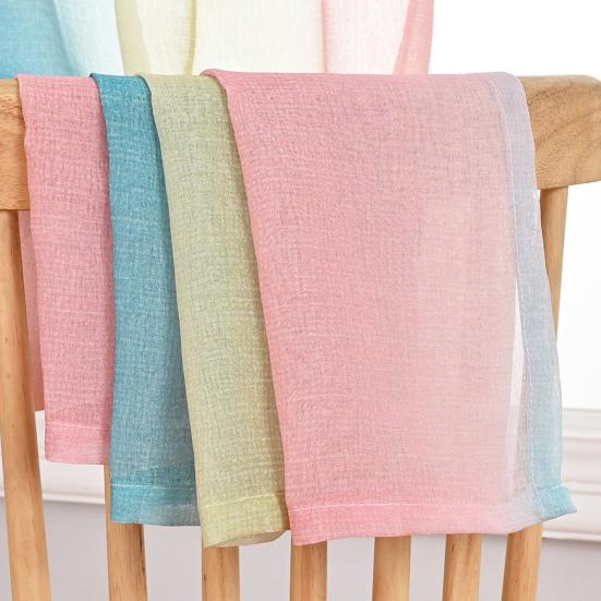 Yousheng Nordic Style Тонкая полузатеняющая оконная занавеска для гостиной Градиентная тюль Драпировка Панель Прозрачный домашний декор