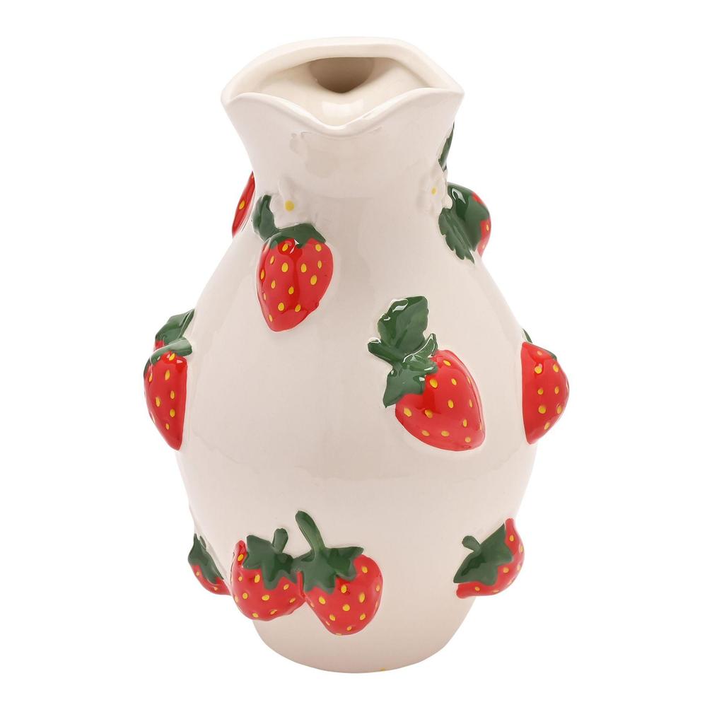 The Cottage Garden Hand Painted Jug Vase - Strawberry
