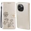 Тисненая кожаная книжка с рисунком розы для телефона TECNO POVA 6 NEO 5G, SPARK 30 5G, кошелек с отделениями для карт