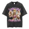 Sabrina Carpenter Short N Sweet Tour Стирка Графическая Футболка Мужчины Женщины Лето Хлопок Повседневная Оверсайз Короткий Рукав Футболки Топы