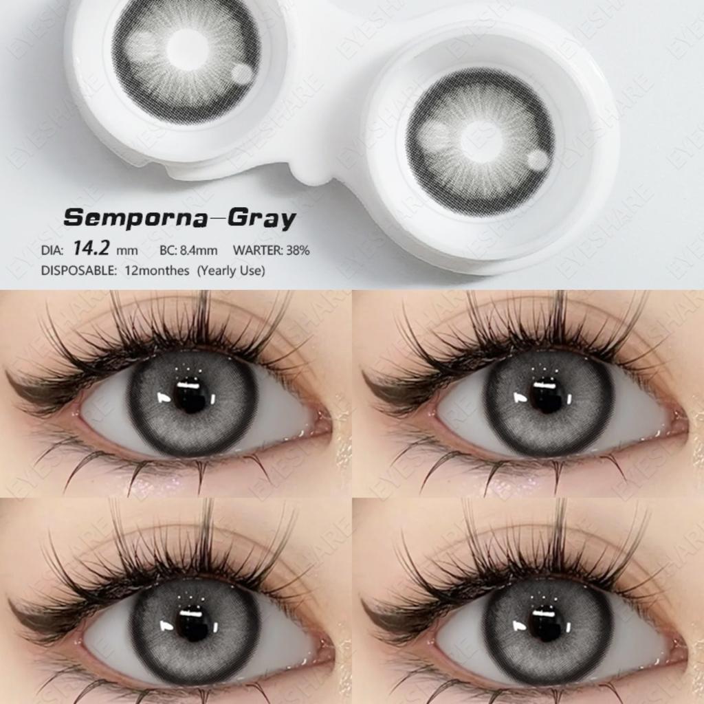 Eyeshare Цветные контактные линзы Линзы цвета морской волны Натуральные черные линзы Контактные линзы шоколадного цвета Серые линзы 1 пара