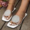Women's Shoes 2024 Summer Basic Women's Slippers New Outdoor Slippers Ladies Fashion Rhinestones Flat Sandals Zapatos Mujer