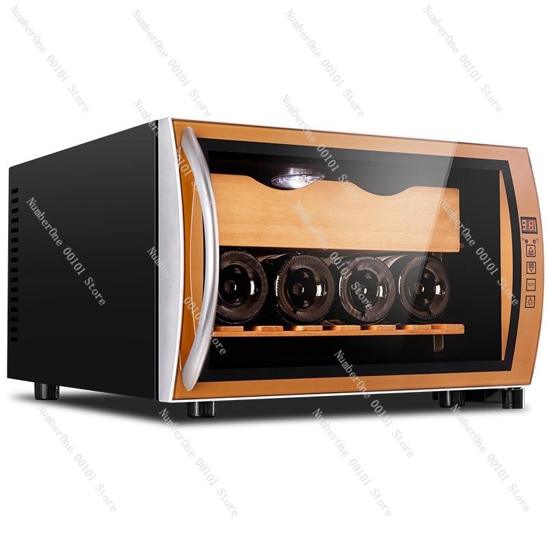 Cedar Wood Mini Cigar Cabinet, Household Small Built-In Alcohol Curing Cabinet, Moisturizing Cigar Storage for Humidity Control