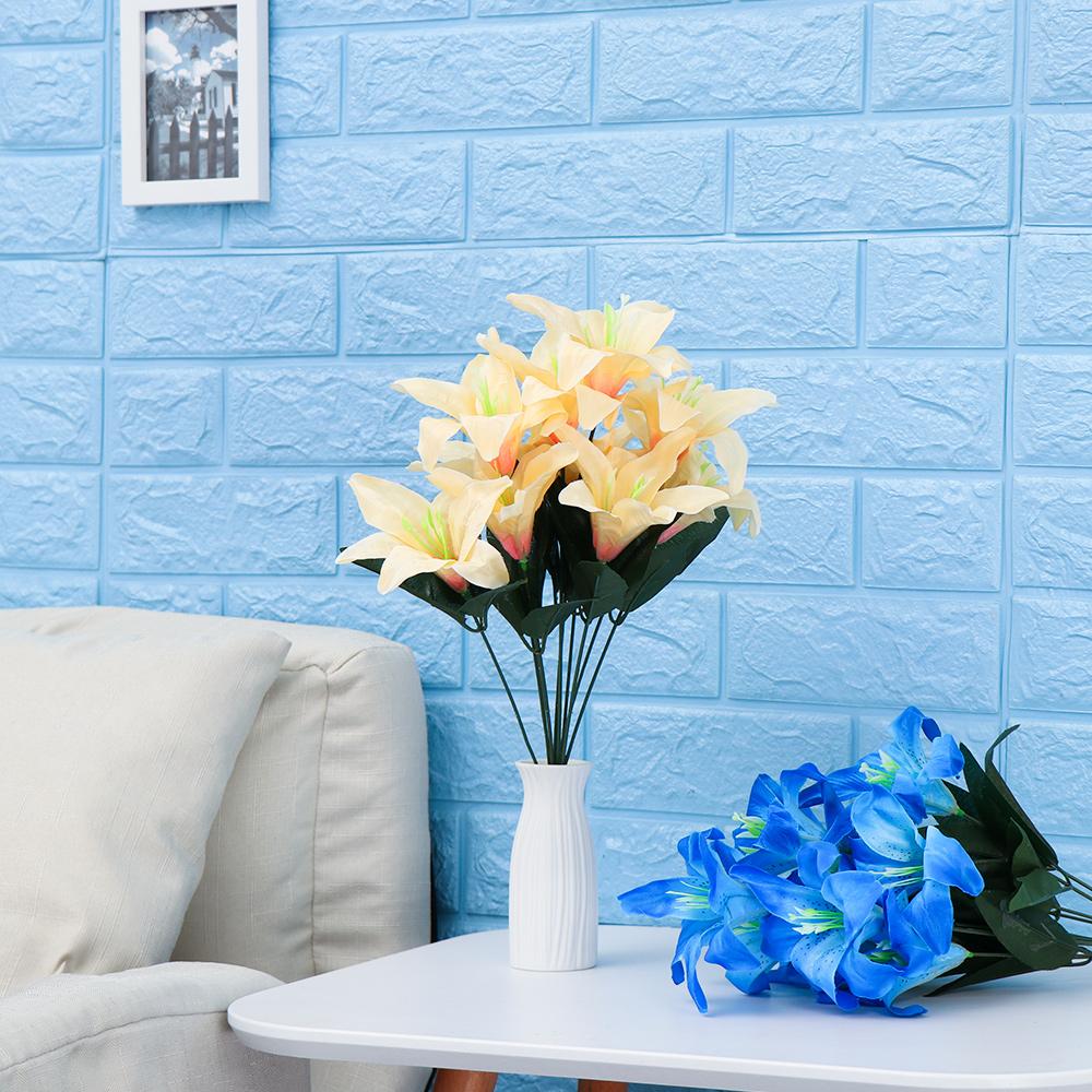 DIY Craft Home Accessories High Quality Wedding Decor Fake Lilies Lilies Bouquet Artificial Flowers