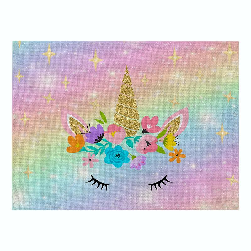 Nordic INS Cartoon Unicorn льняной коврик для стола нескользящий термостойкий коврик для стола подставка под стакан для напитков кухонные принадлежности