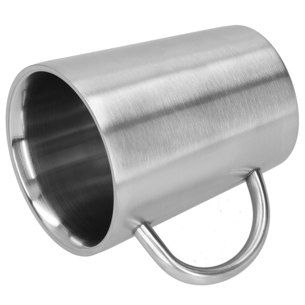 340ml 304 Stainless Steel Beer Mug Coffee Water Cup with Handgrip Double Wall DrinkwareStainless