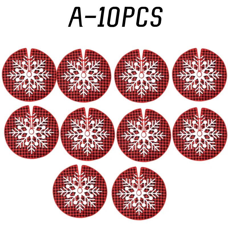 90CM Round Christmas Tree Skirt Elk Snowman Mat Christmas Decoration Parlor Carpet Home Decorations Christmas Tree Foot