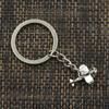 Fashion 30mm Key Ring Metal Key Chain Keychain Jewelry Antique Silver Color Plated Airplane Plane Biplane 19x9x13mm Pendant