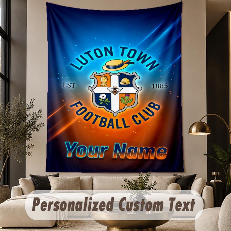 Custom Text Tapestry Luton Town Print Wall Tapestry Indoor Living Room Wall Decor