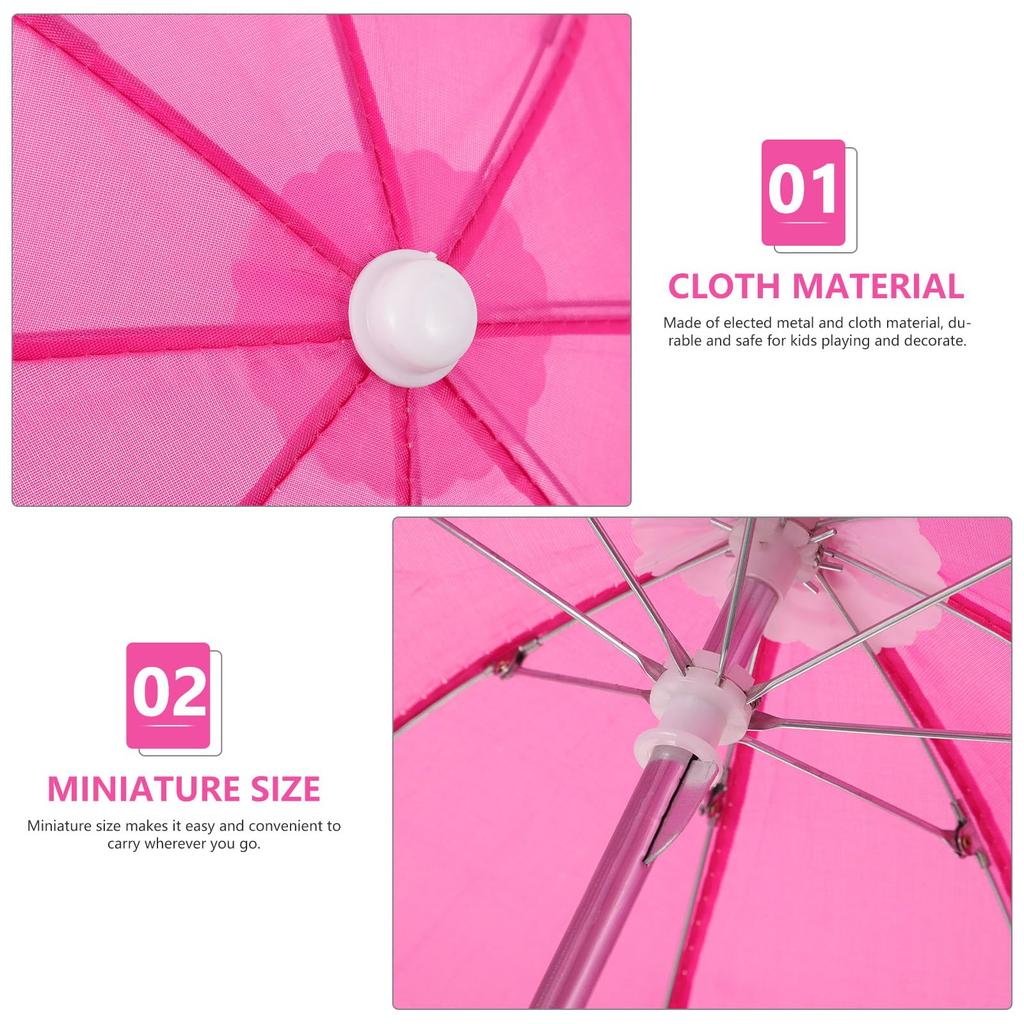 Amosfun Миниатюрный зонтик Мини-зонтик 5 штук 18 дюймов Маленький зонтик Игрушечный зонтик Милый соответствующий реквизит Аксессуары для ролевых игр Миниатюрная сцена