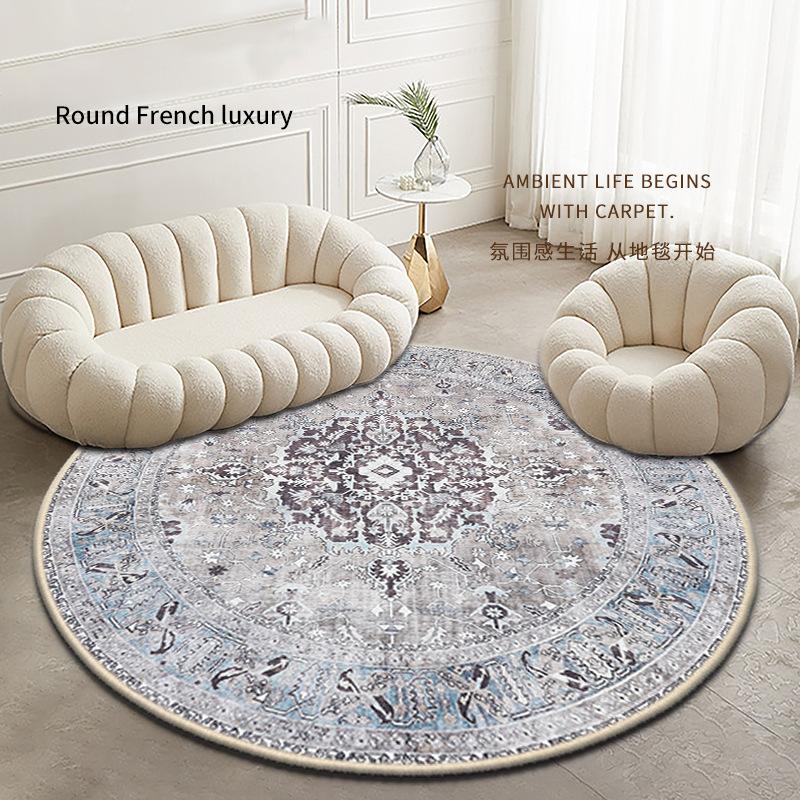 Круглый ковер для гостиной, грязеотталкивающий и износостойкий, подкладка для журнального столика, прикроватный ковер для спальни