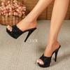 Женские сандалии на платформе, новые летние модные шлепанцы, универсальные пикантные туфли на высоком каблуке-шпильке 13 см 15 см LFD-1099-C2