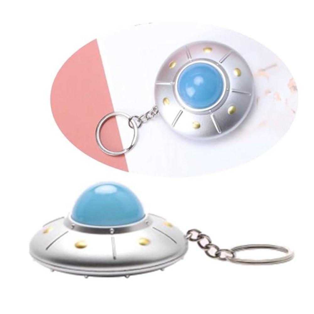 LED Light Flying Disc Keychain Pendant Spaceship Model Keyring Kids Toy UFO Keyring  Small Toy