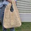 Knitted Beach Lightweight Students Shoulder Bag Casual Hollow Out Crochet Woven Tote Bags For Women
