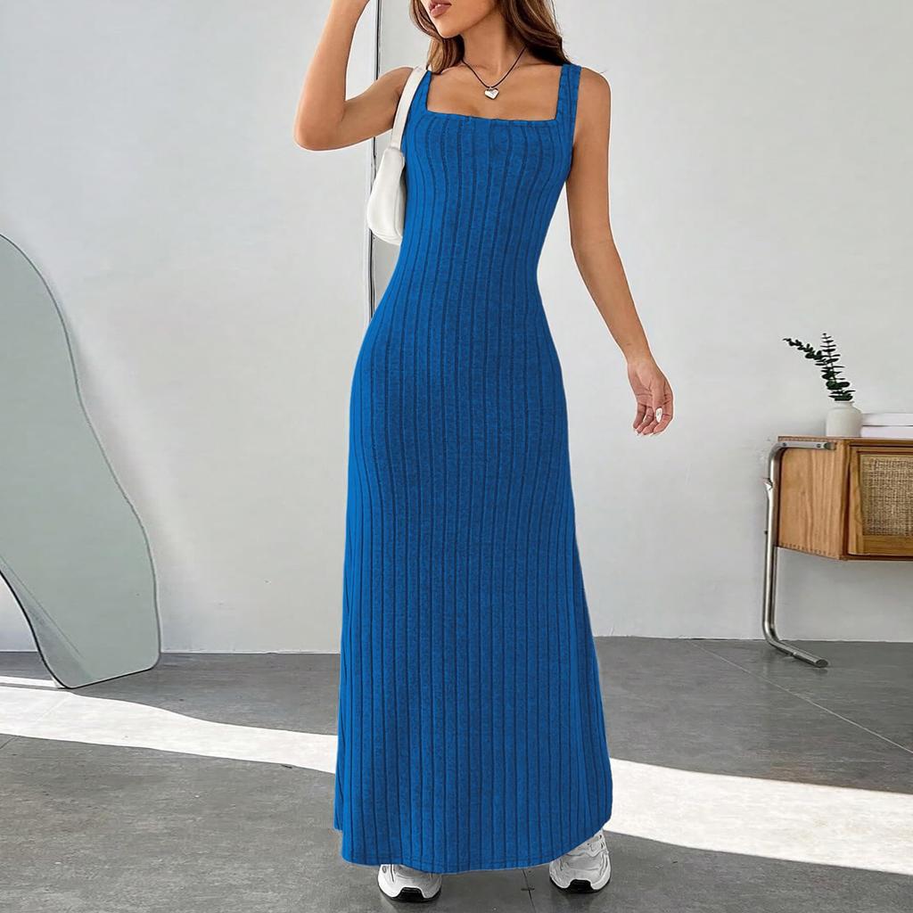 Women's Casual Sundress Beach Dress For Women T-Shirts Dress Square Neck Loose Tank Dresses