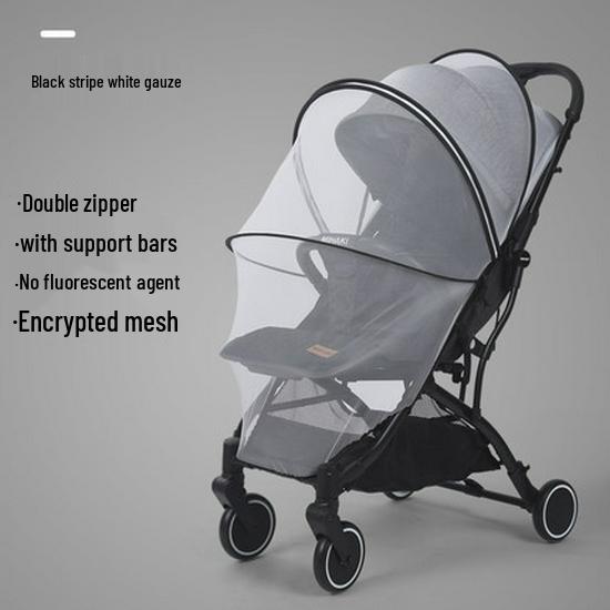 Универсальная москитная сетка на коляску с полной защитой на молнии - Зашифрованная и увеличенная