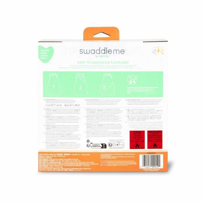 INGENUITY, Gigoteuse d'Emmaillotage, sac de couchage gris souris, TOG 2. 5 évolutive de 3 à 18 mois certifié Oeko-Tex