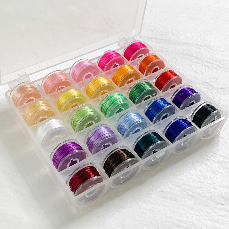 Набор разноцветных эластичных шнуров для изготовления браслетов - Плоская нить 25/10 для бисероплетения