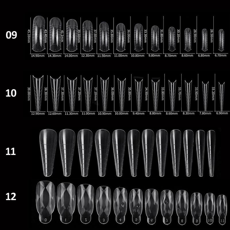120 шт. Формы для ногтей Полное покрытие Накладные ногти Форма для быстрого наращивания Искусственное формирование ногтей Экстендер Верхние формы для гелевого салонного маникюра