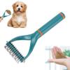 Pet Hair Removal Rake Y Shaped Double Sides Pet Under Hair Rake Comb Dog Dematting ToolsL Dark Green