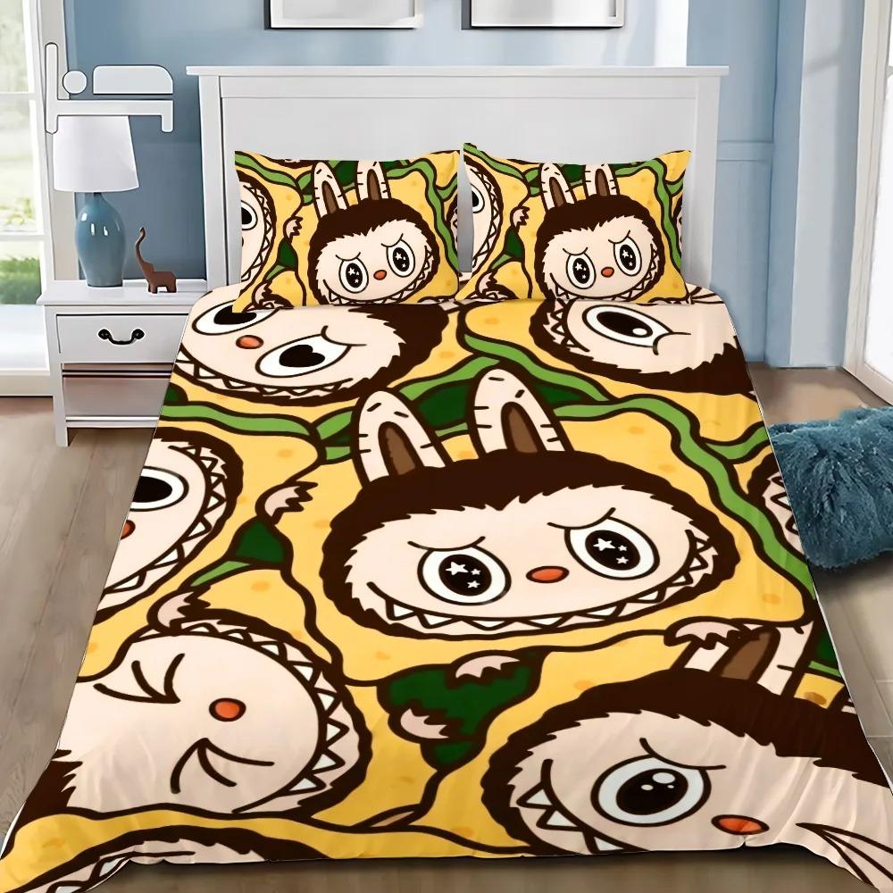 Милый 3D постельный комплект Labu из 2/3 предметов для спальни, Детский подарок, Подростковый, Взрослый, Микрофибра, Двуспальный, Пододеяльник на молнии, Декор комнаты