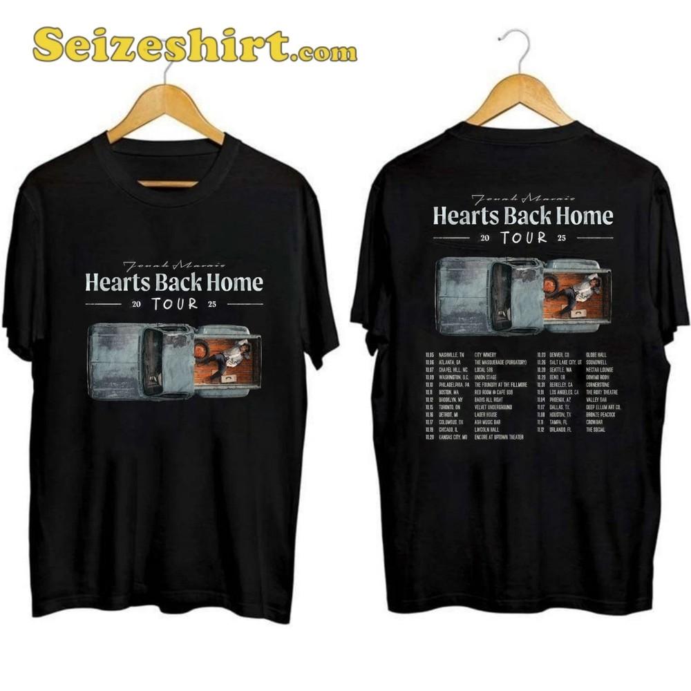 Jonah Marais Hearts Back Home Tour Dates 2025 Double Sided Unisex Unisex T-Shirt