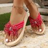 Мода Мода Низкий каблук Стразы Шлепанцы Лето Нескользящие Бабочка Легкие Мягкая подошва Износостойкие Шлепанцы
