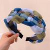 Женская повязка на голову, плетеная повязка на голову, женский широкий боковой обруч для волос, контрастный цвет, элегантный головной убор для девочек, обруч на голову