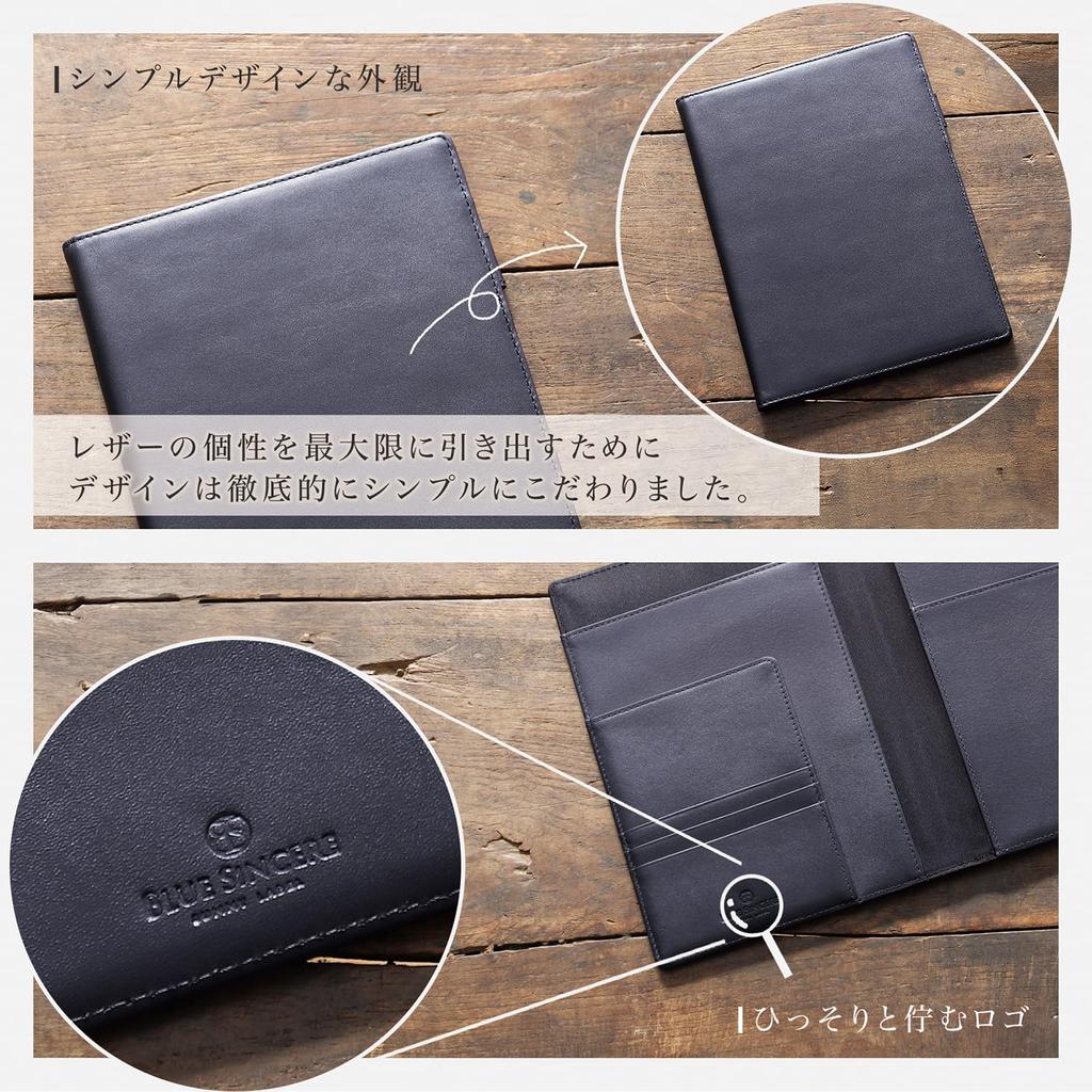 Rodia Cover A5 Size 16 Premium Leather Notebook Cover with Pen Holder and Pocket for Sticky and Business Cards RD3 [BLUE SINCERE] No. Cards, Notes, /