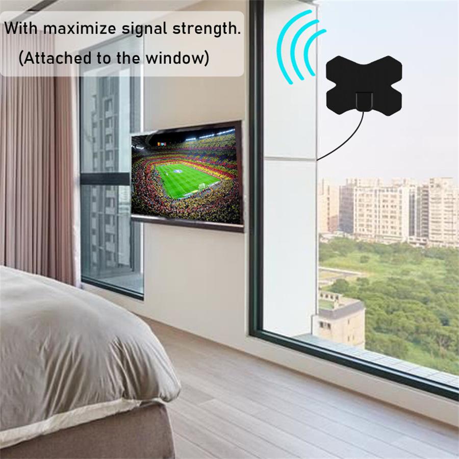 HDTV Antenna Indoor TV Antenna Range Up To 150 Miles with Amplifier Signal Booster
