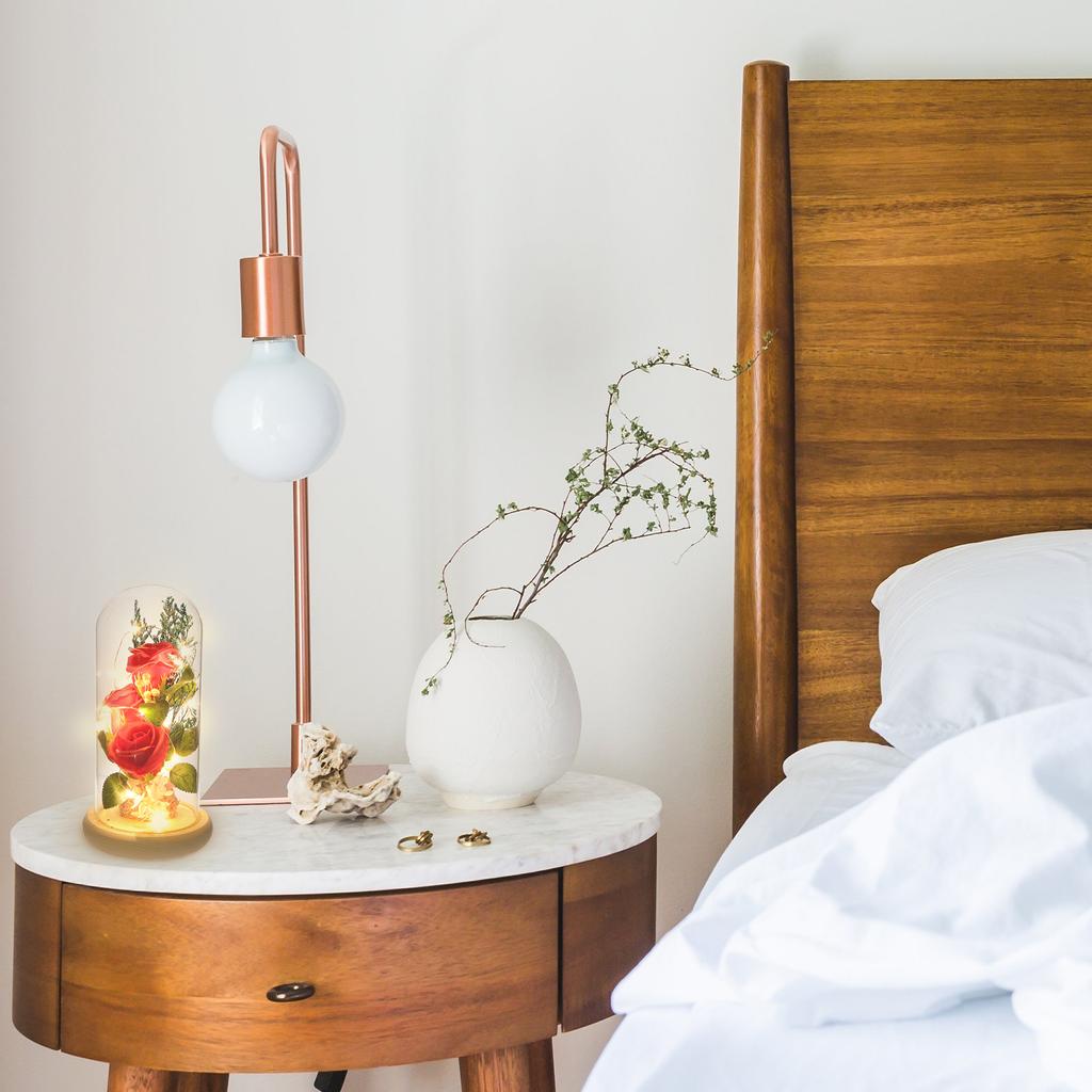 Glass Rose Artificial Flowers Dome Decorations Charming Simulation Gift Borosilicate Cover Ornament Mother Roses