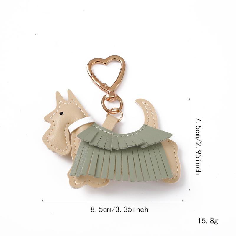 Premium PU Leather Schnauzer Bag Charm Decorative Keychain Cute Car Accessory Ideal Holiday Gift for Kids