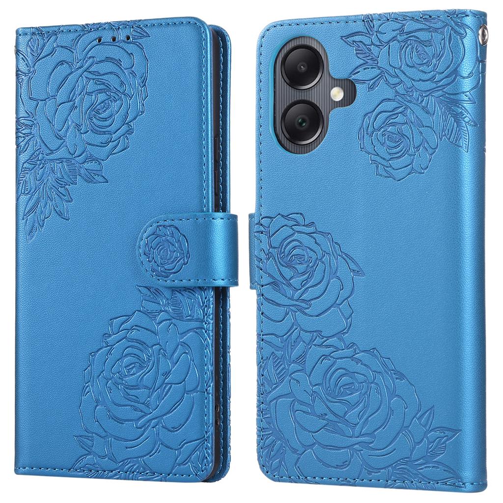 Чехол для Samsung Galaxy A05 4G с кошельком из искусственной кожи с рисунком розы и 3 слотами для карт