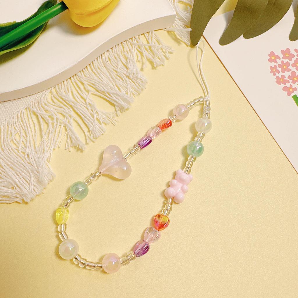 Розовый мишка с бантом, шарм для мобильного телефона: Шнурок и ремешок на запястье с защитой от падения