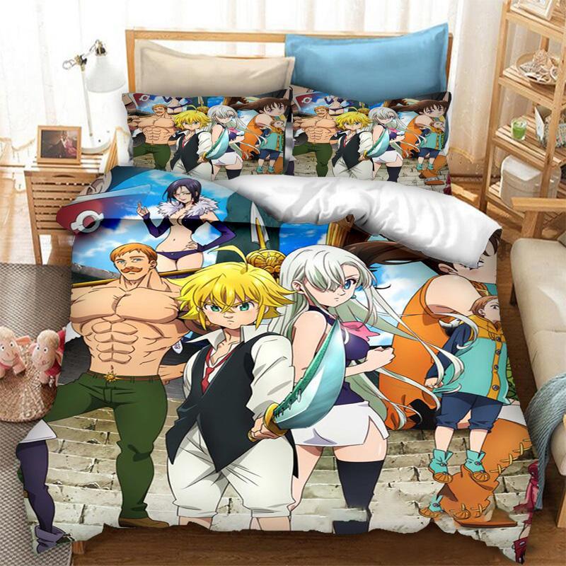 3D Print Anime The Seven Deadly Sins Bedding Set Boys Girls Twin Queen Size Duvet Cover Pillowcase Bed Kids Adult Home Textiles