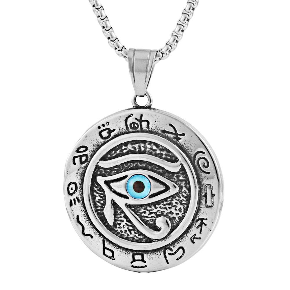 Ancient Egypt Eye of Horus Pendant Men's Necklace European and American Retro Pendant Men's Accessories 2026