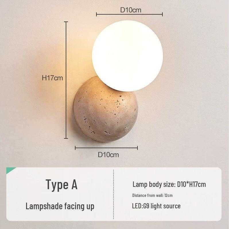 Настенный светильник Ваби-Саби в стиле середины века кремового цвета для спальни или гостиной