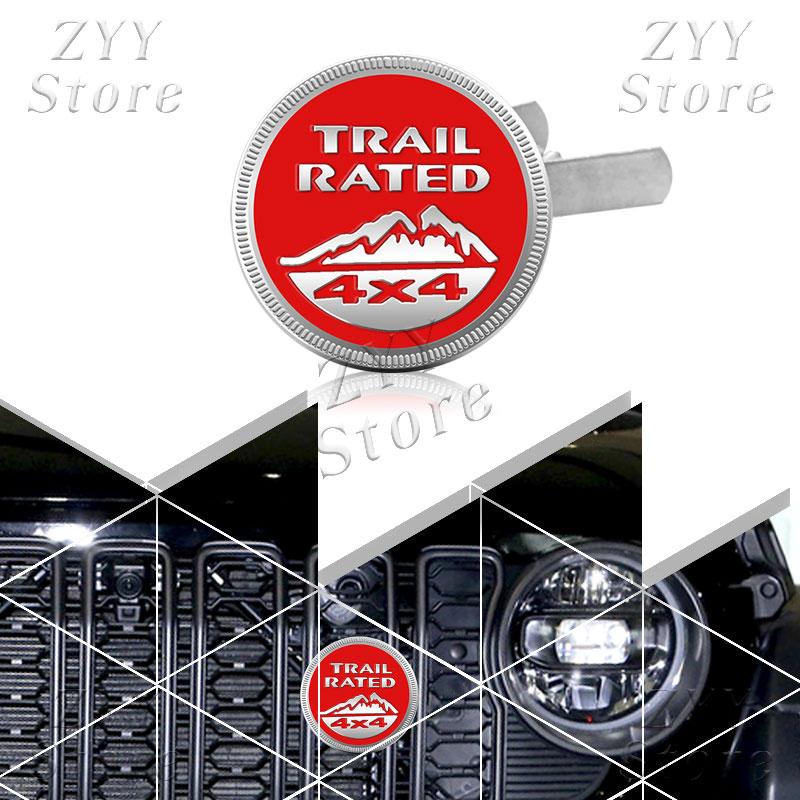 1 шт. 3D Металлический значок решетки радиатора автомобиля 4X4 TRAIL RATED Логотип Наклейка на кузов Для Wrangler Patriot Grand Cherokee Значки автомобиля Наклейки Аксессуары