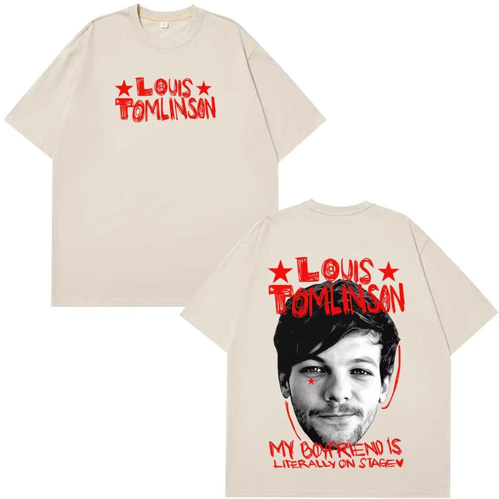 Singer Louis Tomlinson Fashion Print Tshirt Men Women High Quality T Shirt Summer Casual Short Sleeve pure Cotton Vintage Top