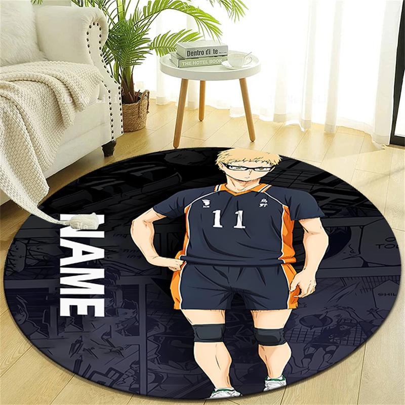 Personalized Haikyuu Round Chair Office Rug - Perfect for Mat, Office Chair & More - Ideal Gift for Birthdays and Holidays