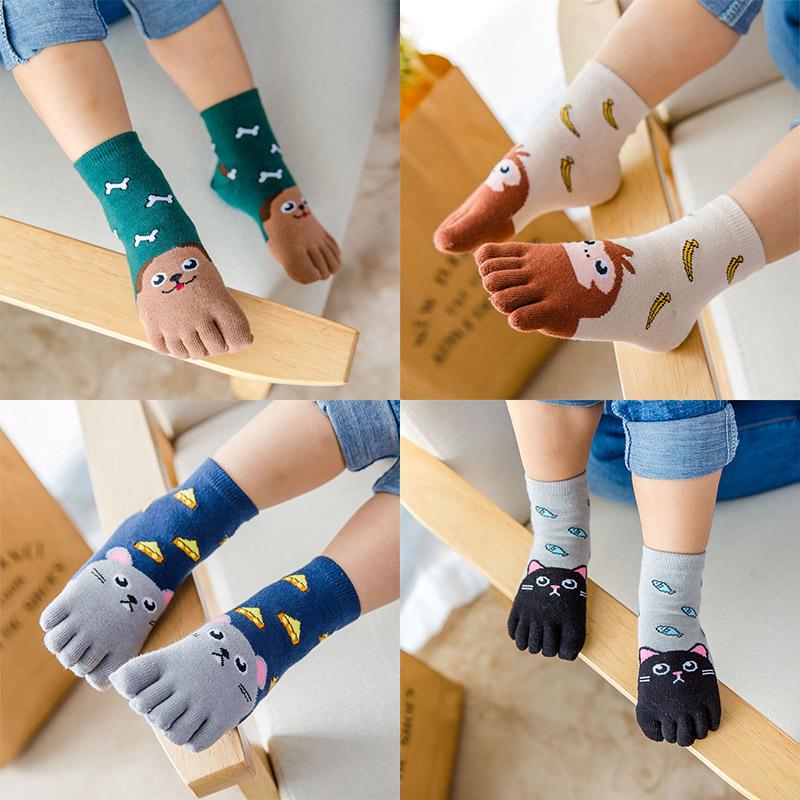 Five Fingers Sock Kids Baby Soft Hot New Boys Girls Toddler Cartoon Animal Toe Socks 1Pair Cotton Hosiery Cute Jewelry Accessory