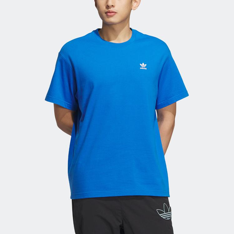 Adidas Originals Trefoil Special Edition Printed Back Crew Neck Short Sleeve T-Shirt Unisex Tops Bird-Feather-Blue IK8652