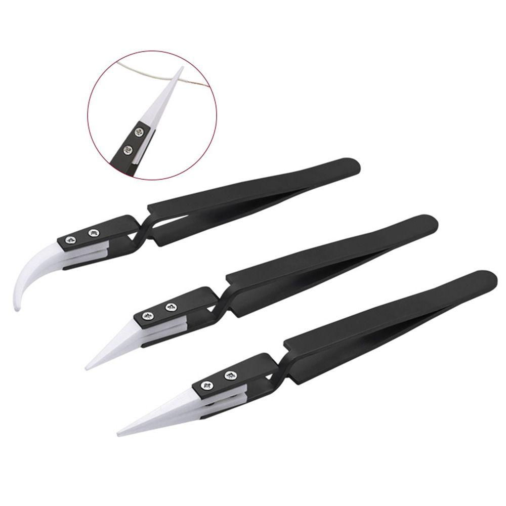 Little Curved/Big Curved/Straight Tip Ceramic Tips Tweezers Electronics Soldering