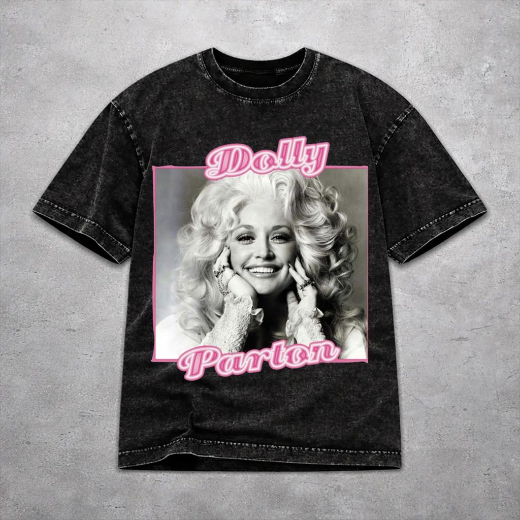 Retro Women Men RIP Dolly Parton Tee Shirt Oversize Washed T Shirts Clothing