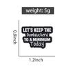 Funny Quotes Enamel Pins Custom LET'S KEEP THE Dumbfuckery TO A MINIMUM Today Brooches Lapel Badges Jewelry Gift for Friends