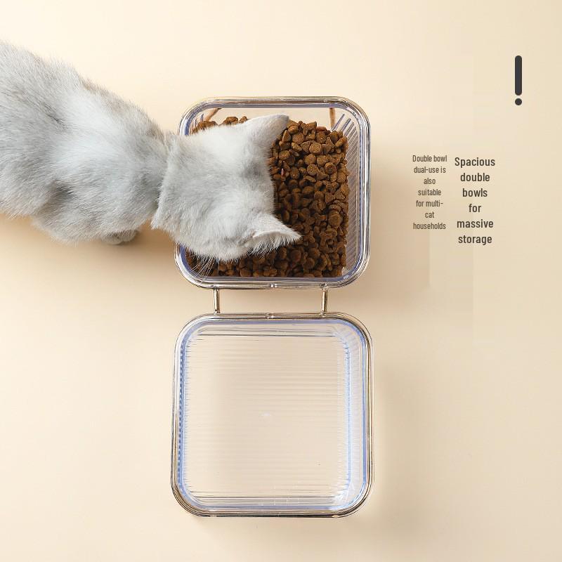 Железная Арт Двойная Миска Анти-Опрокидывание Кормушка и Поилка для Кошек