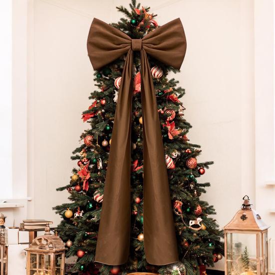 71 дюймовый Рождественский бант-верхушка Красный бархатный Большой бант Рождественское украшение Праздничный декор для Домашних венков Настенный Праздничный