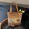 Летний приморский отдых, большая вместительная сумка, женская модная плетеная сумка-тоут из соломы, простая портативная сумка через плечо